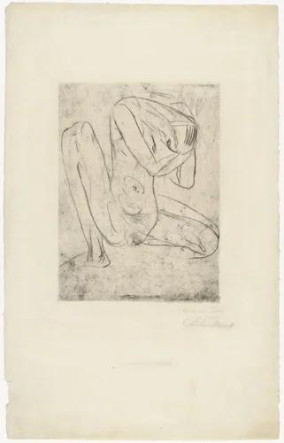 Cowering Woman III (Kauernde III) by Wilhelm Lehmbruck, print, 1914