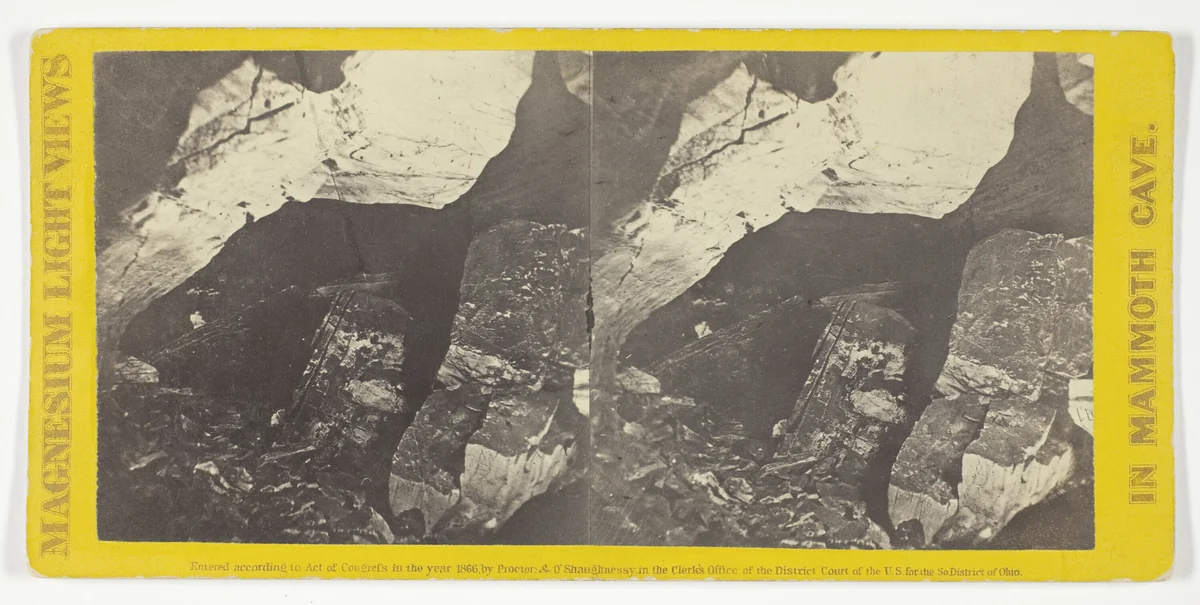Entrance to "Rocky Hall", No. 14 from the series "Mammoth Cave Views" by Chas Waldack, photograph, 1866