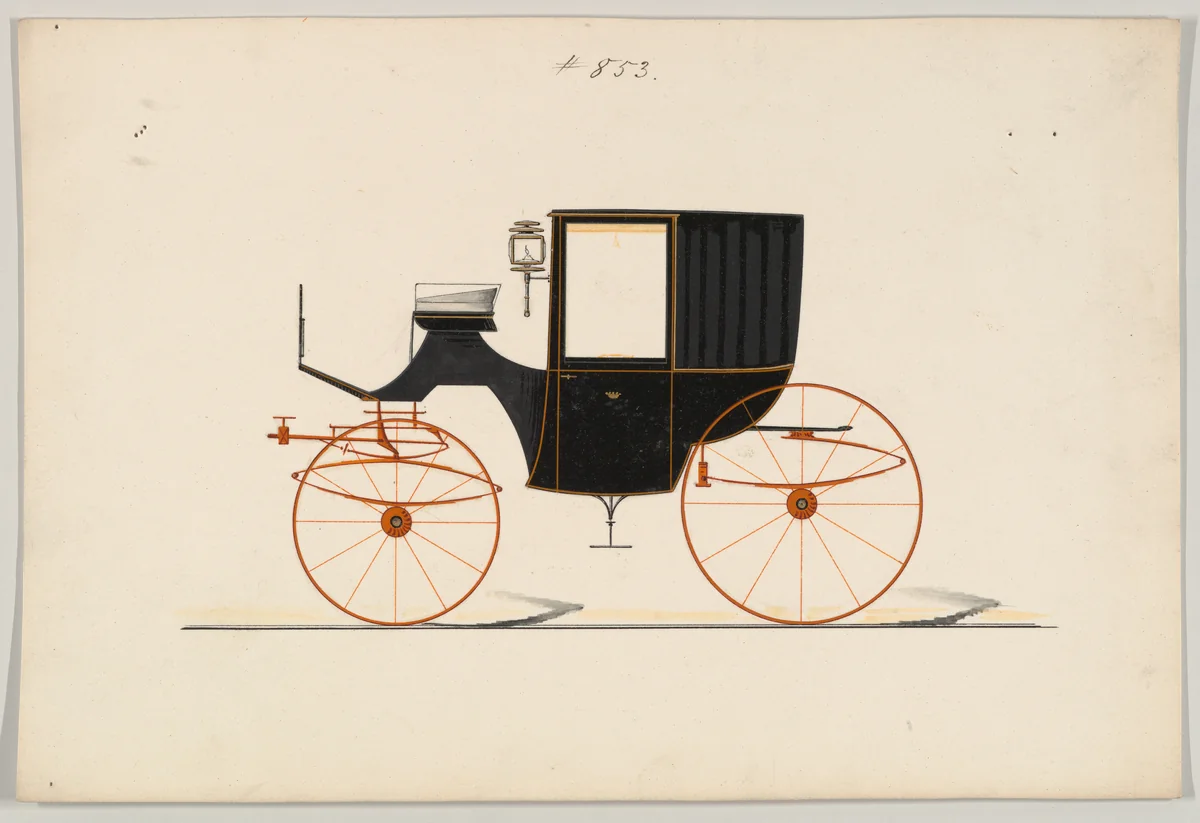 Coupe # 853 by Brewster & Co., drawing, 1860-1870
