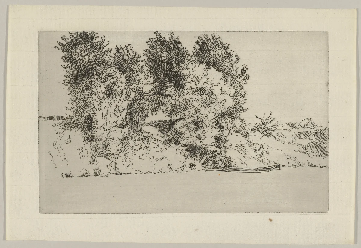 Fisherman with a Net by Félix Bracquemond, print, 1868