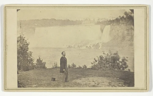 Untitled (Man at Niagara Falls) by Rockwood, photograph, 1840-1900