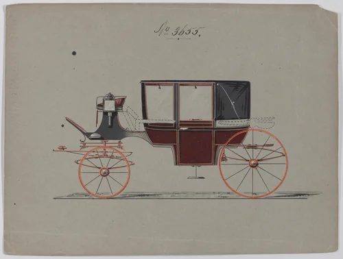 Design for Landau, No. 3655 by Brewster & Co., drawing, 1881
