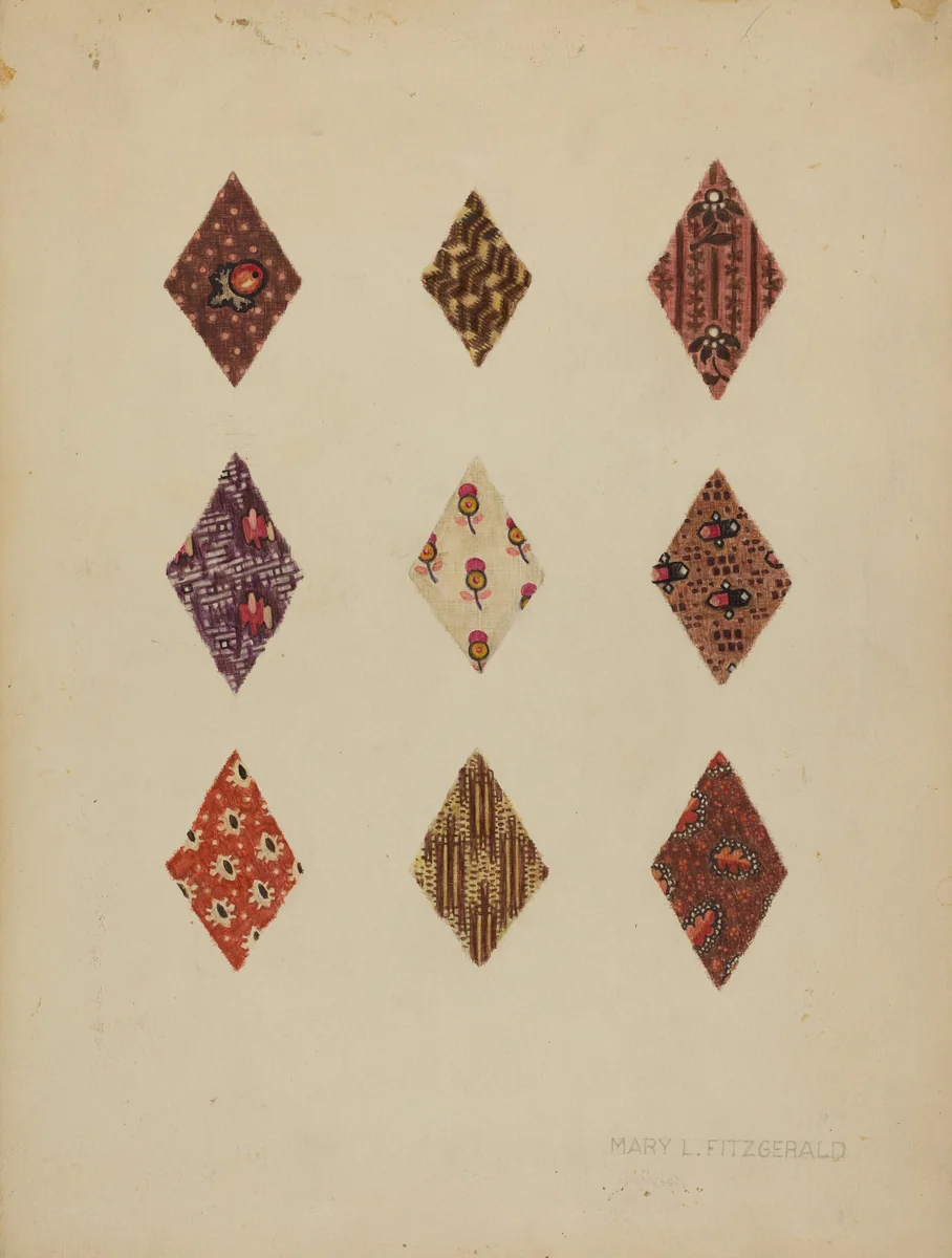 Quilt Patches by Mary Fitzgerald, index of american design, 1937