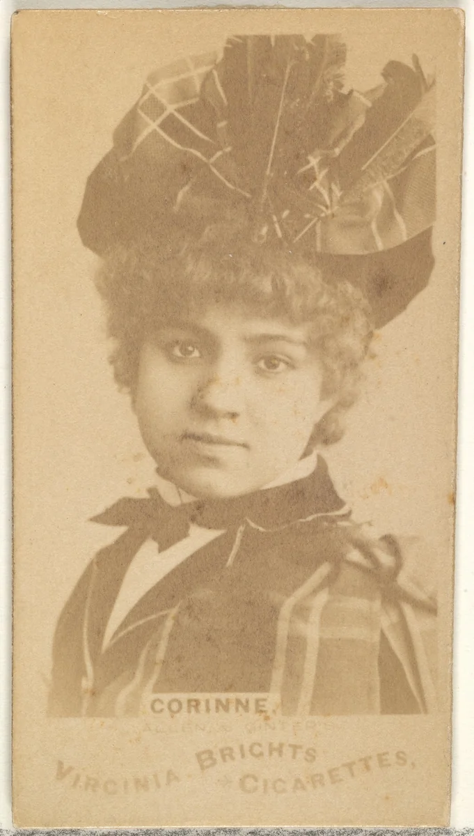 Corinne, from the Actors and Actresses series (N45, Type 1) for Virginia Brights Cigarettes by Allen & Ginter, photograph, 1885-1891