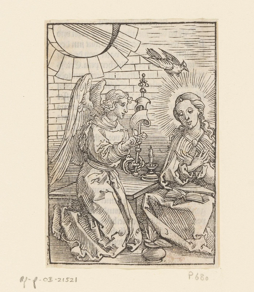 Annunciatie by anonymous, print, 1527