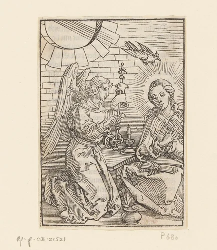 Annunciatie by anonymous, print, 1527
