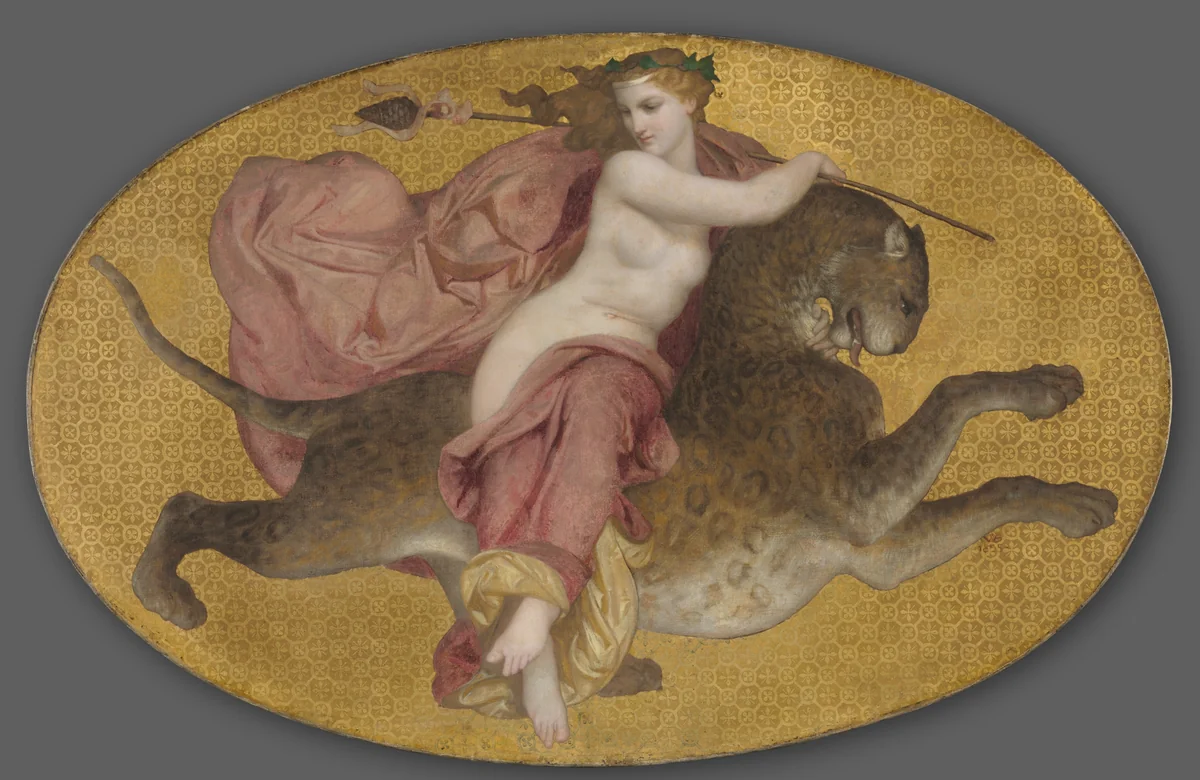 Bacchante on a Panther by William-Adolphe Bouguereau, painting, 1855
