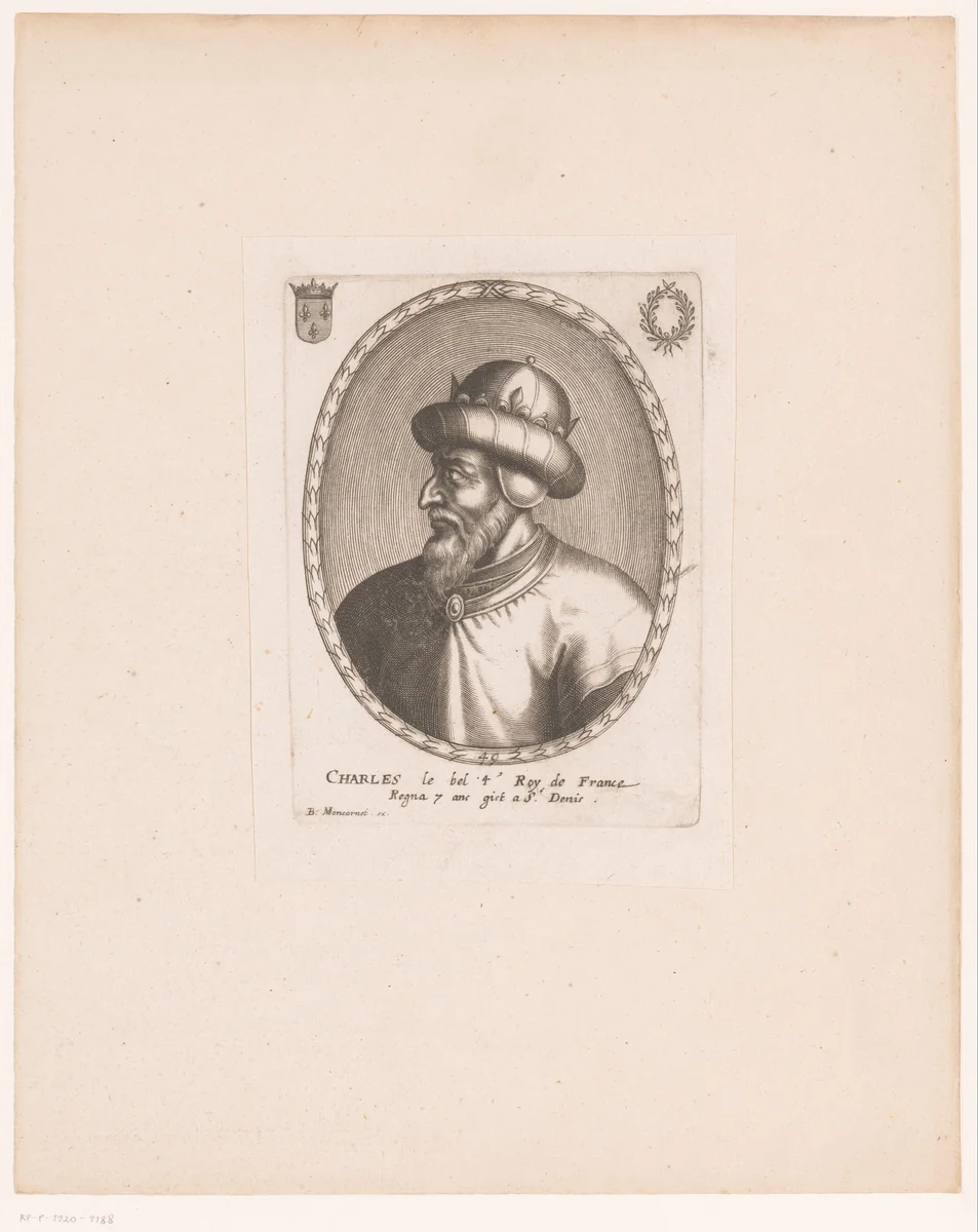 Portret van Karel IV van Frankrijk by anonymous, print, 1610-1668