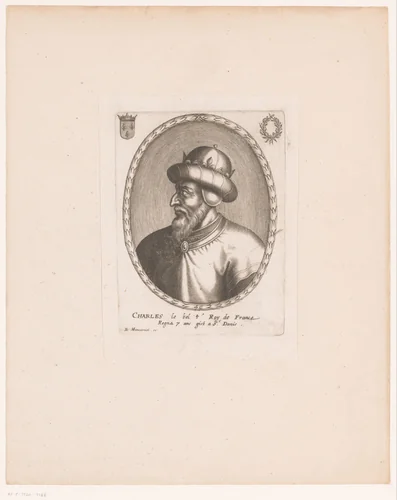 Portret van Karel IV van Frankrijk by anonymous, print, 1610-1668