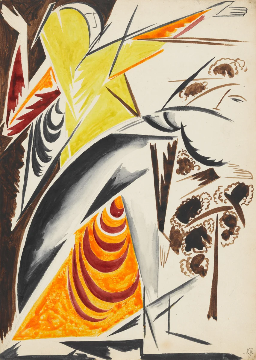 Spanish Dancer by Natalia Goncharova, drawing, 1914