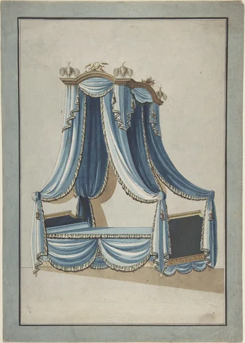 Design for a Canopy Bed by anonymous, drawing, 1760-1780