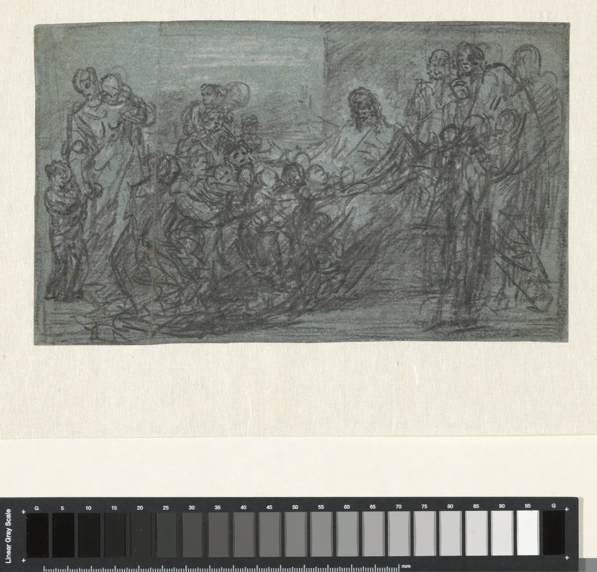 Christus zegent de kinderen by Benjamin West, drawing, 1776-1781
