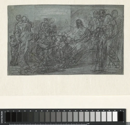 Christus zegent de kinderen by Benjamin West, drawing, 1776-1781