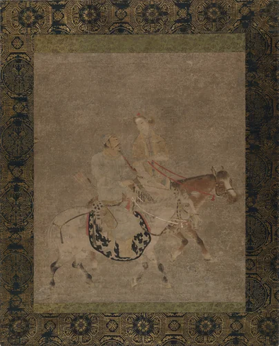 Man and Woman on Horseback by Unidentified Artist, painting, 1271-1368