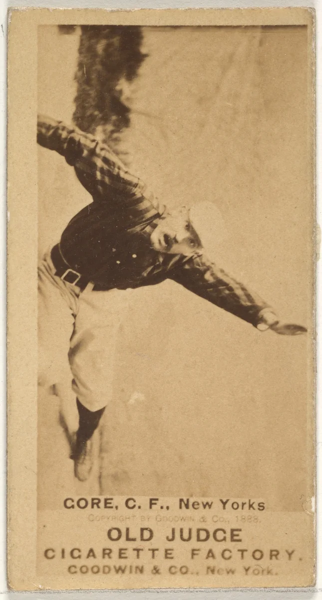 George F. "Piano Legs" Gore, Center Field, New York, from the Old Judge series (N172) for Old Judge Cigarettes by Goodwin & Company, photograph, 1888