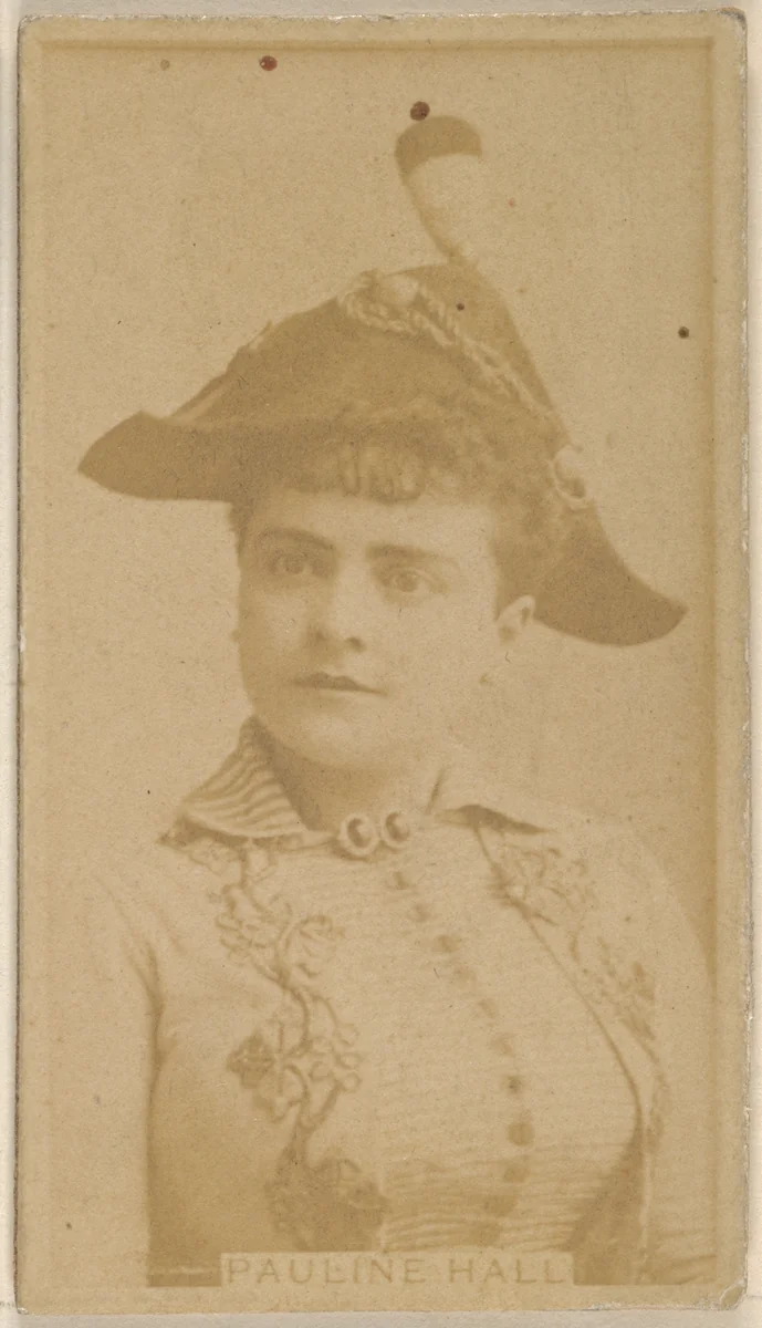 Pauline Hall, from the Actors and Actresses series (N45, Type 8) for Virginia Brights Cigarettes by Allen & Ginter, photograph, 1885-1891