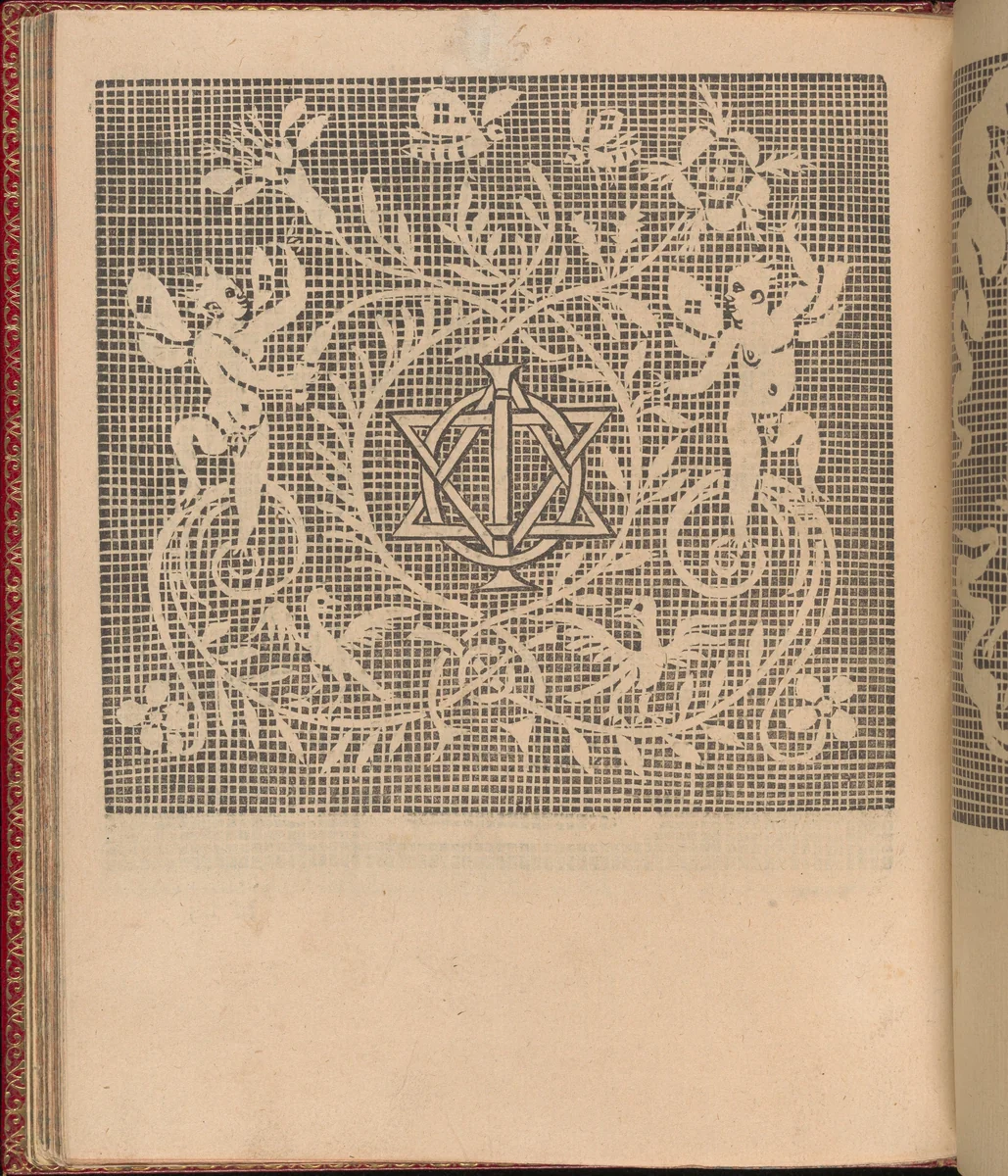 Les Singuliers et Nouveaux Portraicts... page 48 (verso) by Federico de Vinciolo, book, 1588