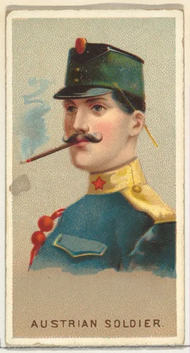 Austrian Soldier, from World's Smokers series (N33) for Allen & Ginter Cigarettes by Allen & Ginter, print, 1888