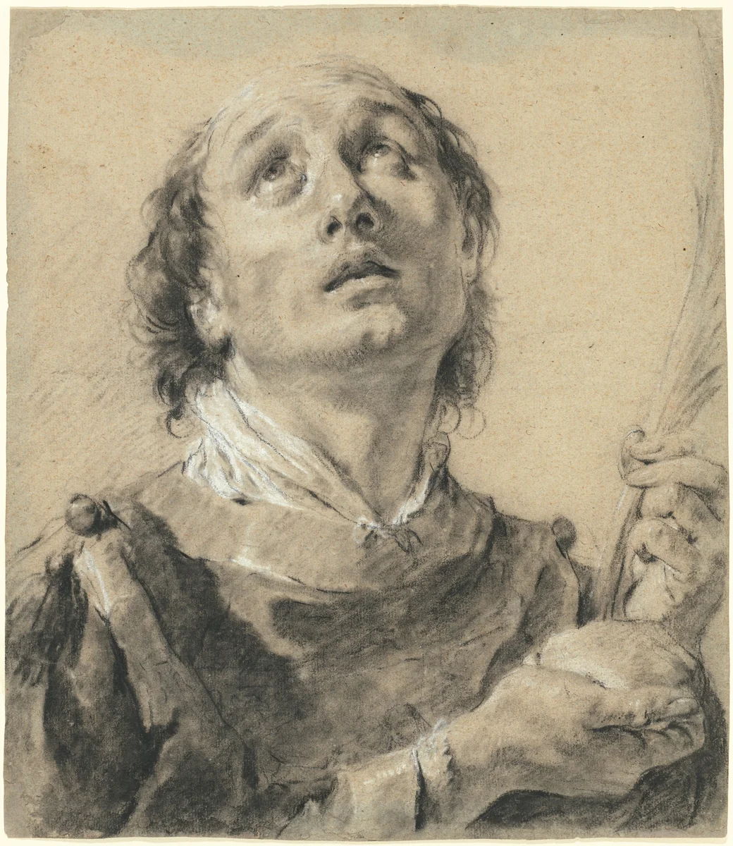 Saint Stephen by Giovanni Battista Piazzetta, drawing, 1730-1749