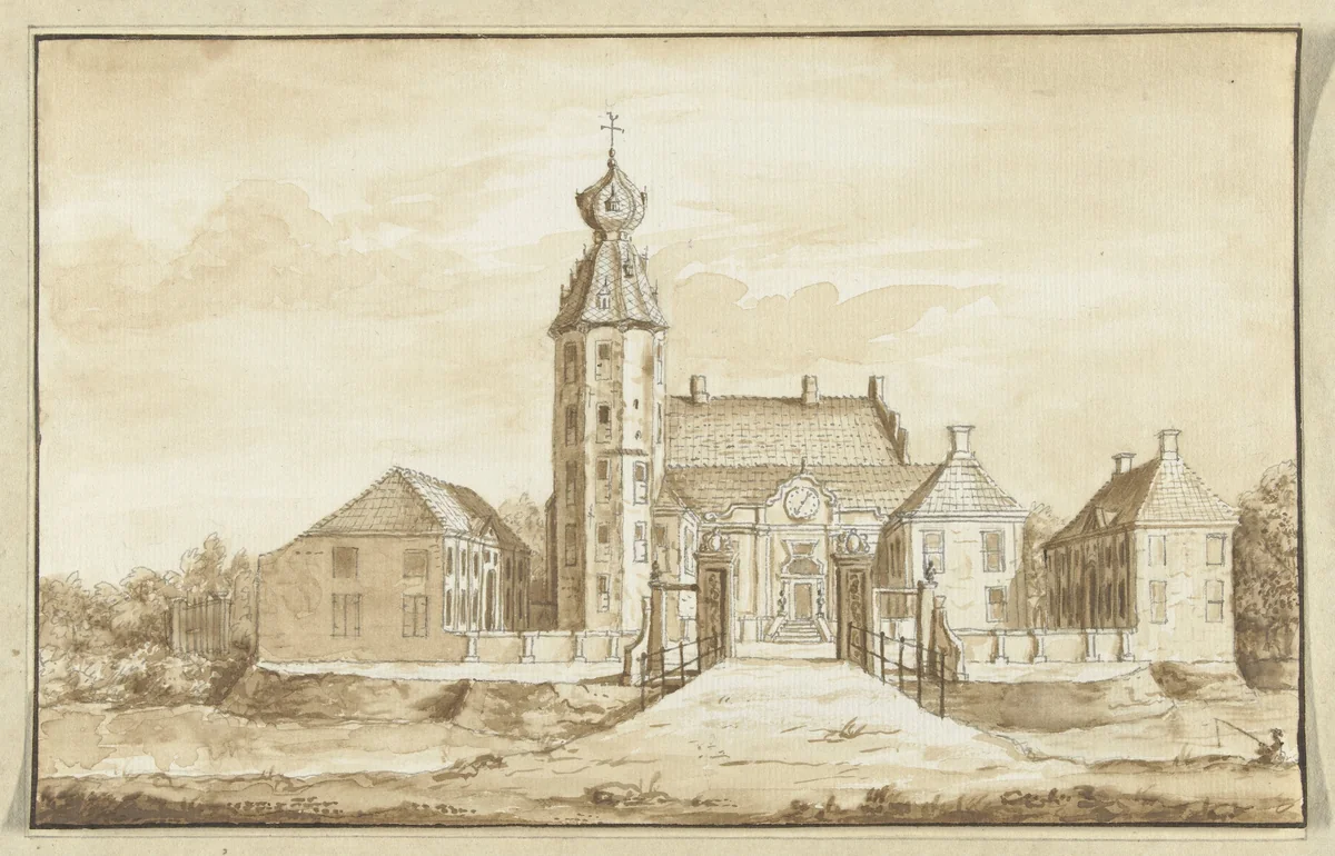 Huis te Regteren by Abraham Rademaker, drawing, 1685-1735