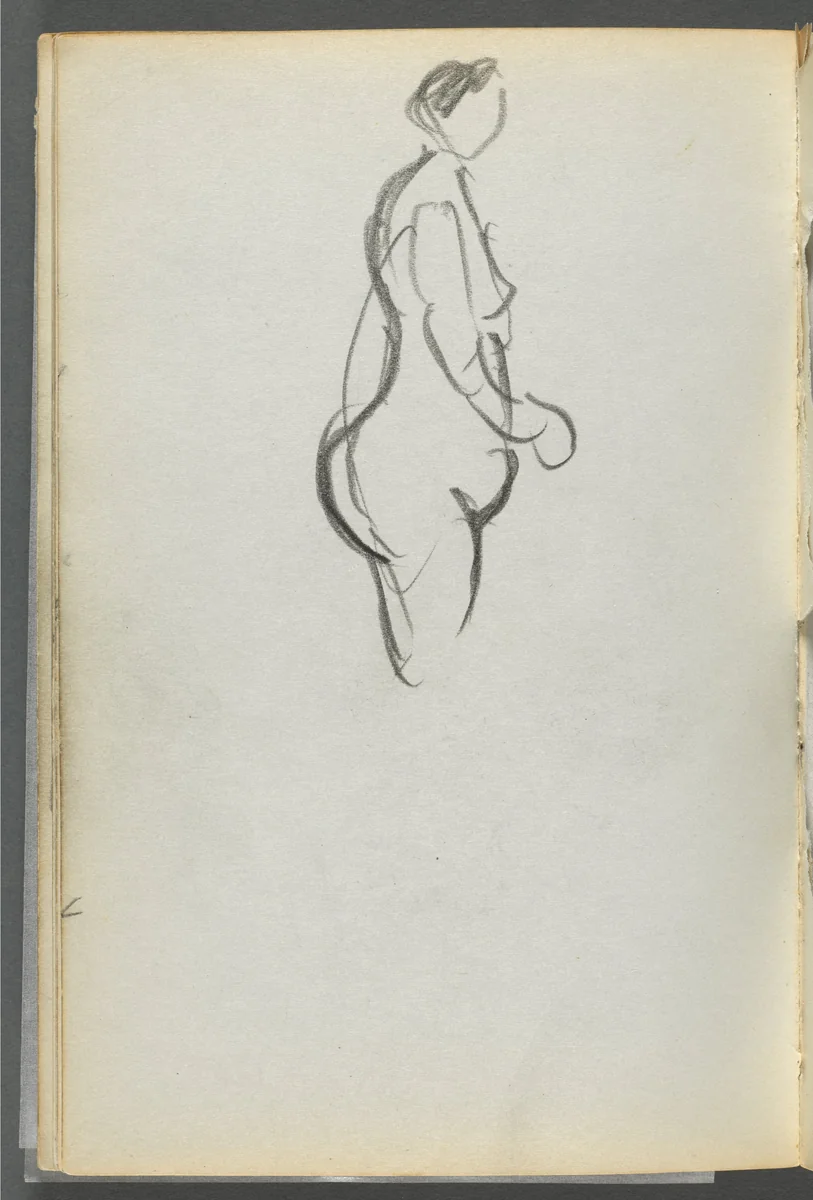 Sketchbook, The Dells, N° 127, page 092: Nude in Profile by Maurice Prendergast, book, 1919-1921