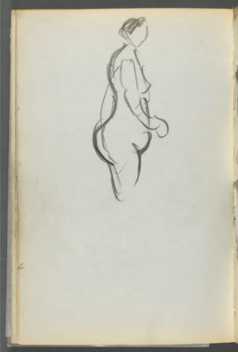 Sketchbook, The Dells, N° 127, page 092: Nude in Profile by Maurice Prendergast, book, 1919-1921