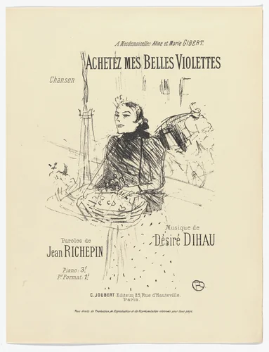 Buy My Beautiful Violets (Achetez mes belles violettes) from Quatorze lithographies originales (Mélodies de Désiré Dihau) by Henri de Toulouse-Lautrec, illustrated book, 1895