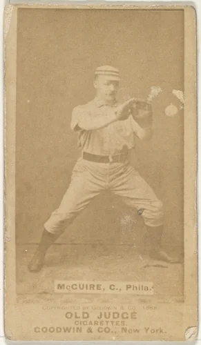 James Thomas "Deacon" McGuire, Catcher, Philadelphia, from the Old Judge series (N172) for Old Judge Cigarettes by Goodwin & Company, photograph, 1888