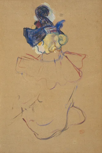 Seated Woman from Behind - Study for "Au Moulin Rouge" by Henri de Toulouse-Lautrec, drawing, 1892