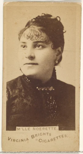 M'lle Noerette, from the Actors and Actresses series (N45, Type 1) for Virginia Brights Cigarettes by Allen & Ginter, photograph, 1885-1891