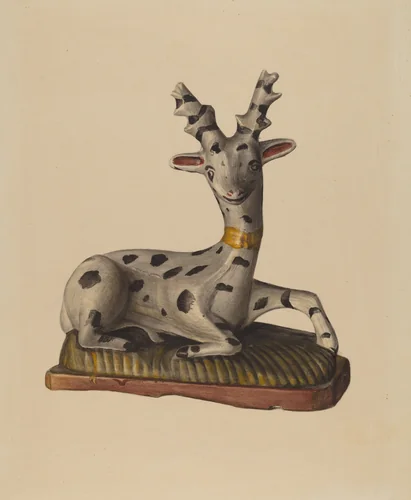 Chalkware Deer by Mina Lowry, index of american design, 1938