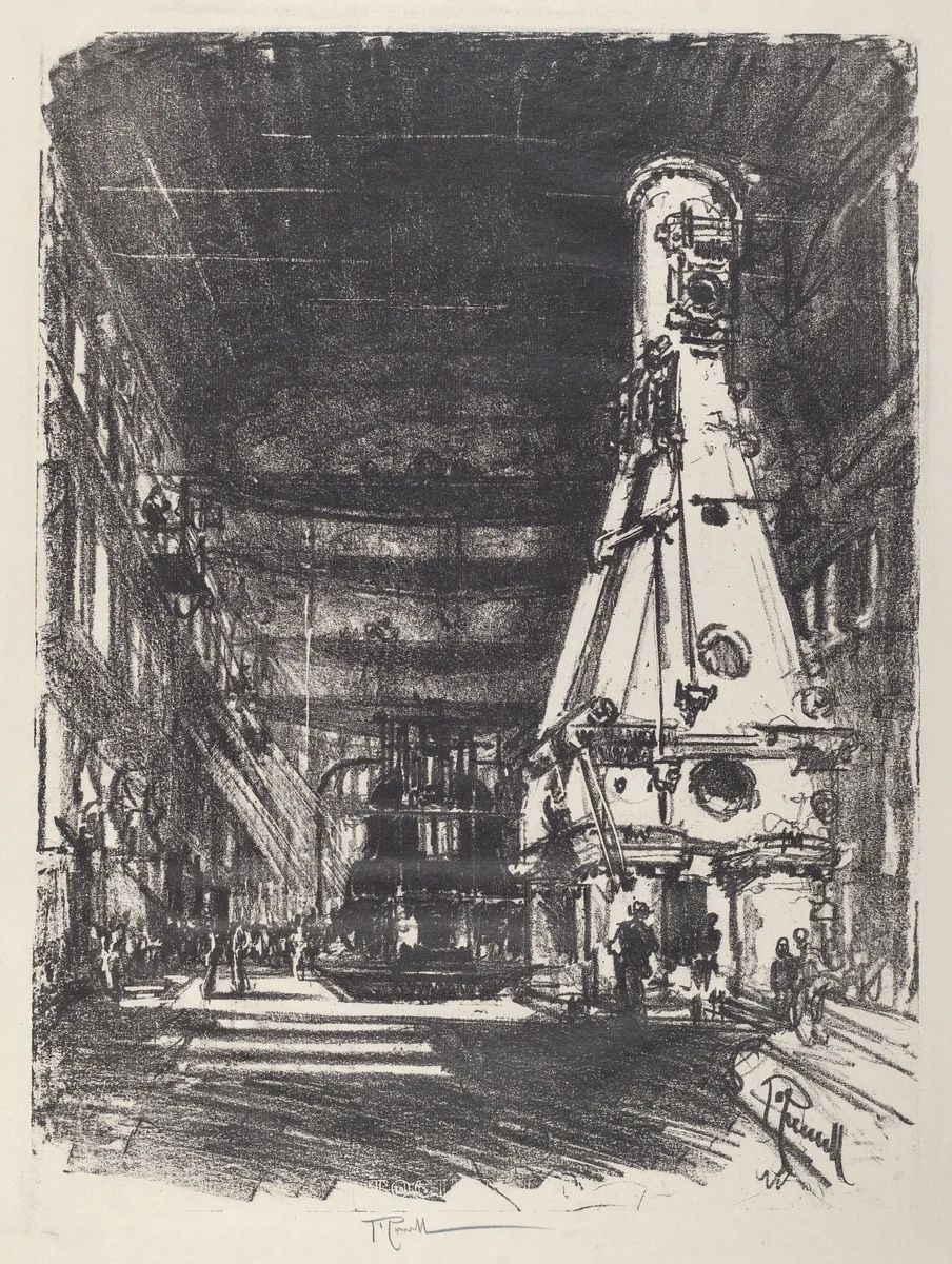 The White and Black Hammers by Joseph Pennell, print, 1917