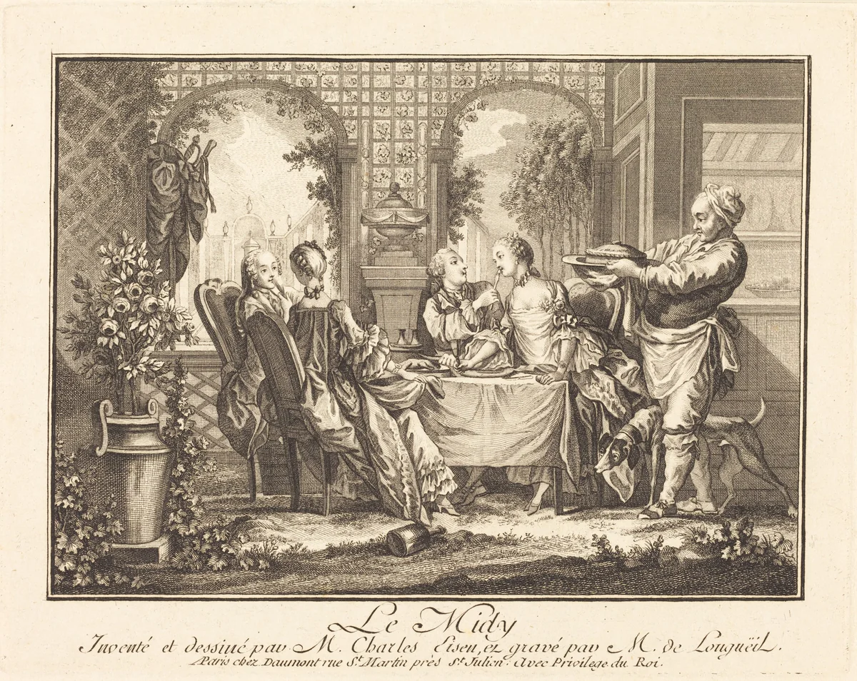 Le midi by Joseph de Longueil; Charles Eisen, print, 1730-1792