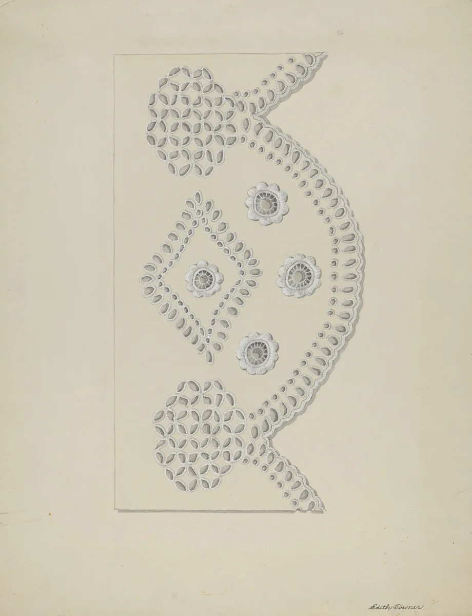 Eyelet Embroidery by Edith Towner, index of american design, 1937
