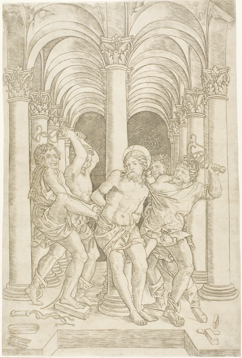 The Flagellation by Giovanni Antonio da Brescia, print, 1509
