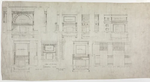 Standard Club, Chicago, Illinois, Mantel Details by Adler and Sullivan, drawing, 1888