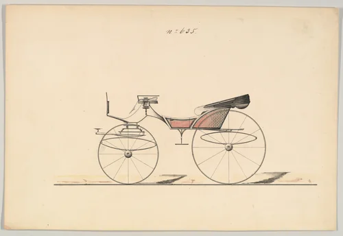 Design for Phaeton, no. 635 by Brewster & Co., drawing, 1850-1870