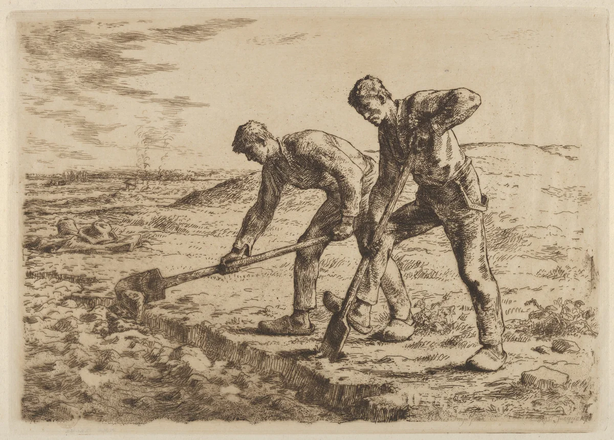 The Diggers by Jean-François Millet, print, 1814-1875