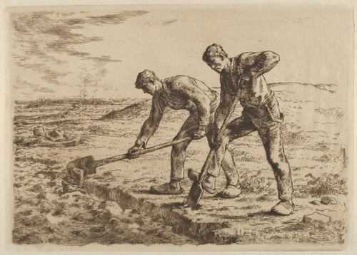 The Diggers by Jean-François Millet, print, 1814-1875