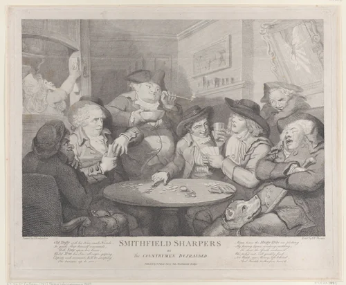 Smithfield Sharpers, or the Countryman Defrauded by John Keyse Sherwin, print, 1787-1816