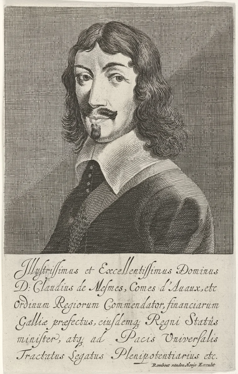 Portret van Claudius de Mesmes by Pieter Nolpe, print, 1644-1664
