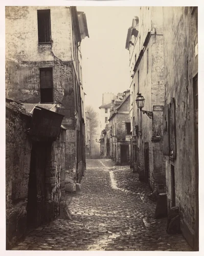Rue Traversine (from the Rue d'Arras) by Charles Marville, photograph, 1866-1870