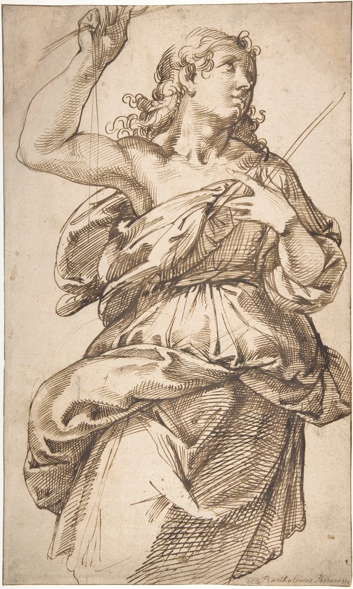 An Angel by Bartolomeo Passarotti, drawing, 1529-1592