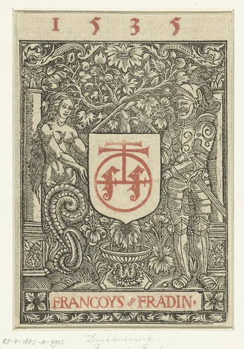Drukkersmerk van François Fradin by Unknown, print, 1535