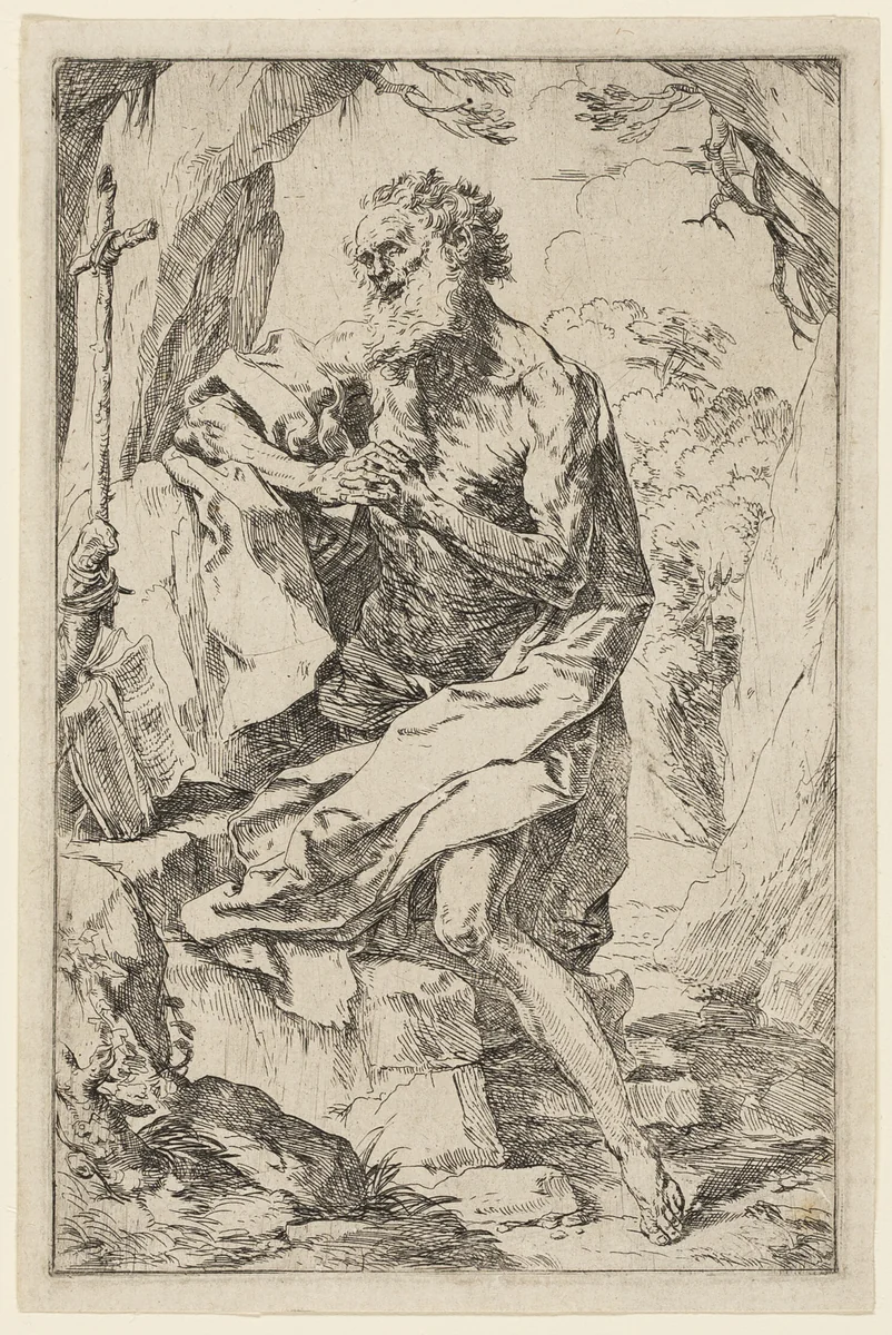 Saint Jerome by Guido Reni, print, 1630-1635