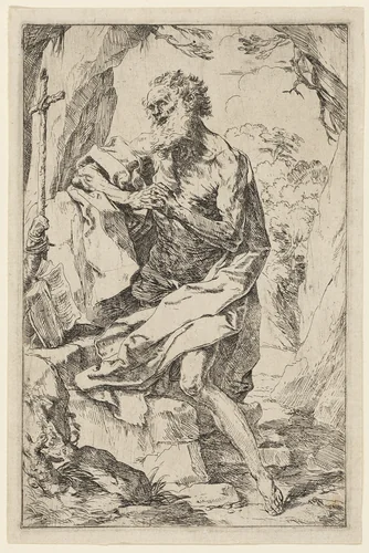 Saint Jerome by Guido Reni, print, 1630-1635