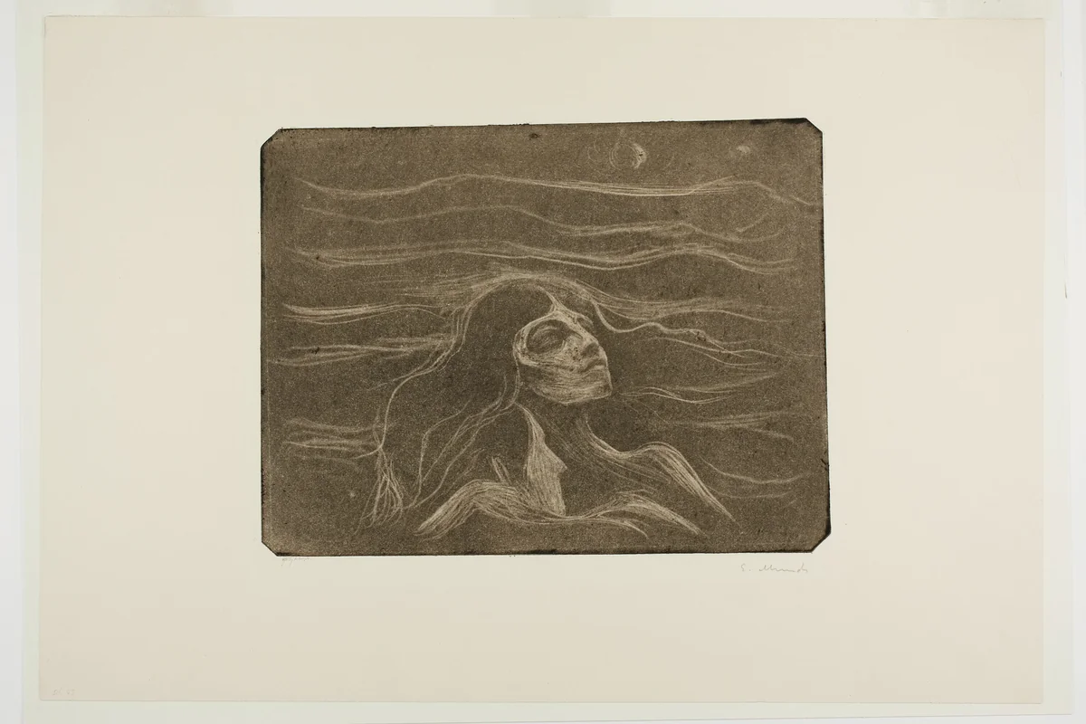 On the Waves of Love by Edvard Munch, print, 1896