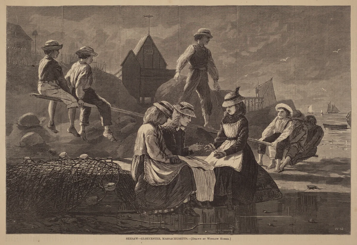Seesaw - Gloucester, Massachusetts by Winslow Homer, print, 1874