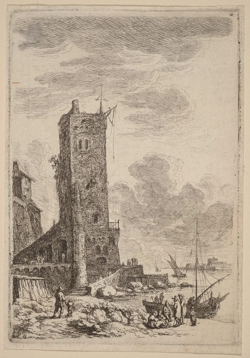 Harbor at Livorno by Franz Edmund Weirotter, print, 1764