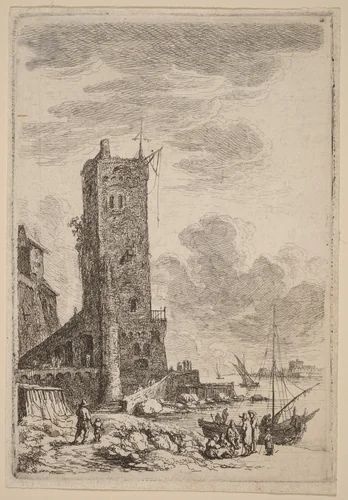 Harbor at Livorno by Franz Edmund Weirotter, print, 1764